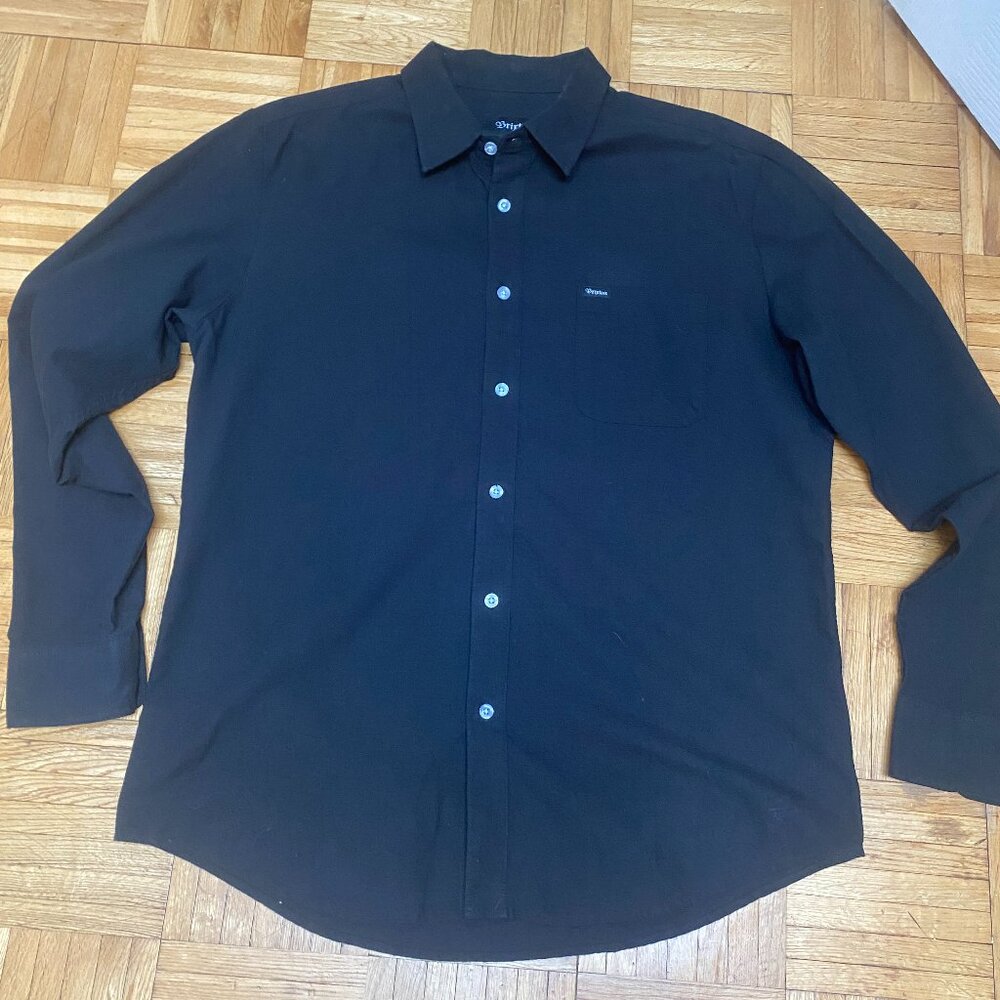 Brixton Men's Long Sleeve Button Up - Black Oxford Shirt